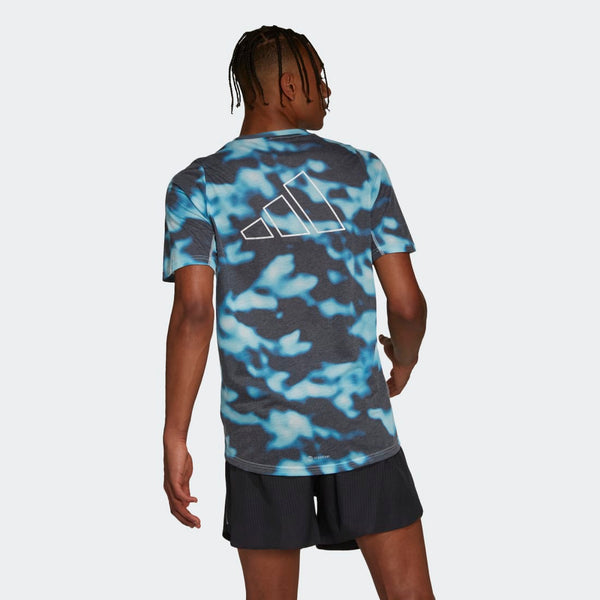 ADIDAS adidas Run Icons 3-Bar Allover Print Men's Tee